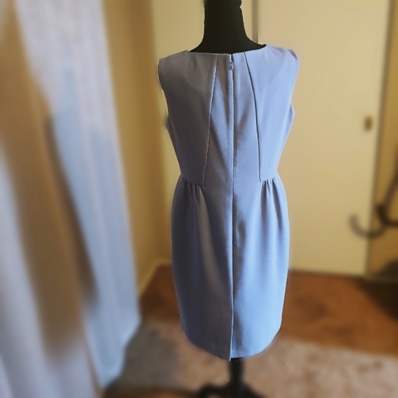 TALBOTS PETITES PLEATED ADORABLE MUTED SKY BLUE DRESS SIZE 8P - Picture 3 of 13